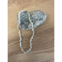 Collier Pierre de lune bleuté